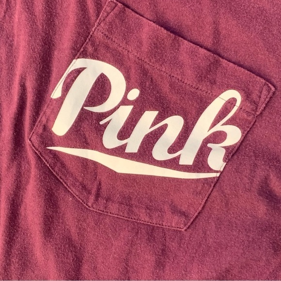 PINK | Victoria’s Secret deep burgundy pullover hoodie size Medium - Picture 2 of 9